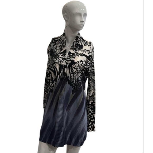 Nic+Zoe Mixed Print Art to Wear Open Cotton Blend Cardigan Size Medium - Picture 11 of 11